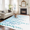 thumbnail image 2 of Area Rug for Living Room, Blue Polka Dots Non-Slip Indoor Ex Large Carpet for Bedroom/Dining Room, Watercolor Abstract Art Retro Washable Low-Profile Rectangle Floor Runner Rugs - 8 x 10 Ft, 2 of 8