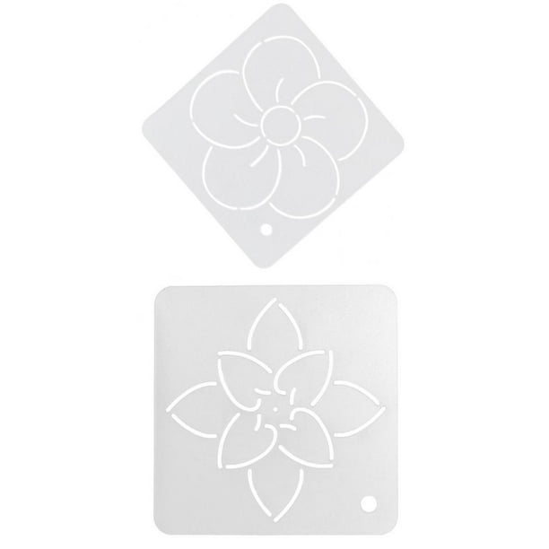2Pcs Cuadrado Plantilla de Edredón de de Flores Plantillas de Dibujo Herramientas de