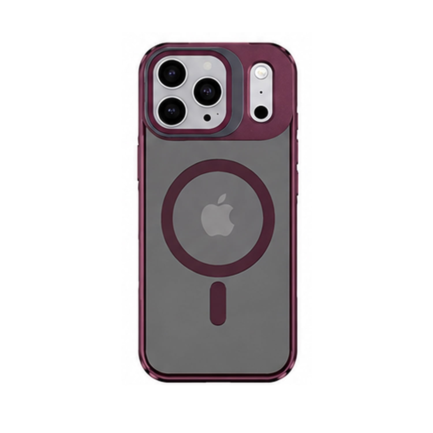 Transparent Camera Guard Stand Case for iPhone 17 Pro Max - Red
