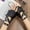 Black, variant on Gothic Rivet Wrap Wrist Half-Finger Gloves for Women, Dark Cyberpunk Anime Stage Performance Gloves