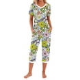 thumbnail image 2 of Weekease Printed Two Piece Pajama Sets for Women V Neck Short Sleeve Tops and Capri Casual Summer Sleepwear, 2 of 7