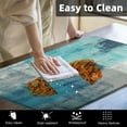thumbnail image 5 of Anti-Fatigue Turquoise Kitchen Rug Set of 2 Cushioned Abstract Teal Rugs for Kitchen Floor, Standing Mat Waterproof Non-Slip Kitchen Mats and Rugs PVC Ergonomic Comfort Foam Kitchen Decor, 5 of 6
