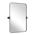 thumbnail image 1 of MOON MIRROR 22"x30" Pivot Mirror for Bathroom, Modern Black Rectangle Wall Mirror, Premium Pine Wood Frame Titling Mirrors Hangs Vertical, 1 of 6