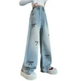 thumbnail image 2 of Fozruso Girls Uniform Wide Leg Pants Girls Casual Pants Loose Straight Leg Everyday Comfortable Trousers For Kids Age 5 14 Year Old Wear Machine Washable Sizes 4-5 Years, 2 of 4