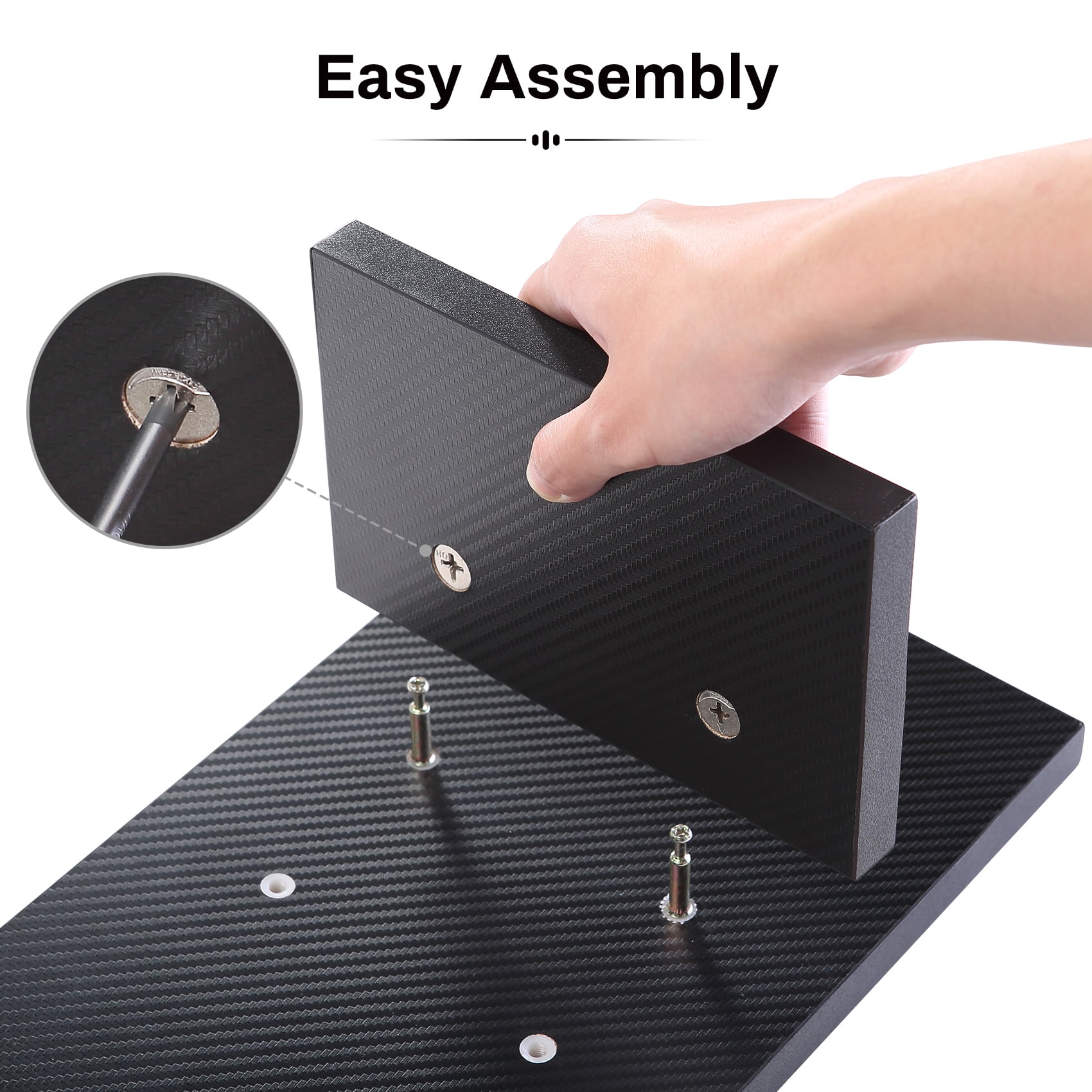 EUREKA ERGONOMIC Dual Monitor Stand - Adjustable Legs, Dual Monitor Riser, Carbon Fiber Computer Monitor Stand, Desktop Organizer, Monitor Stand Riser for PC, Computer, Laptop (Black)
