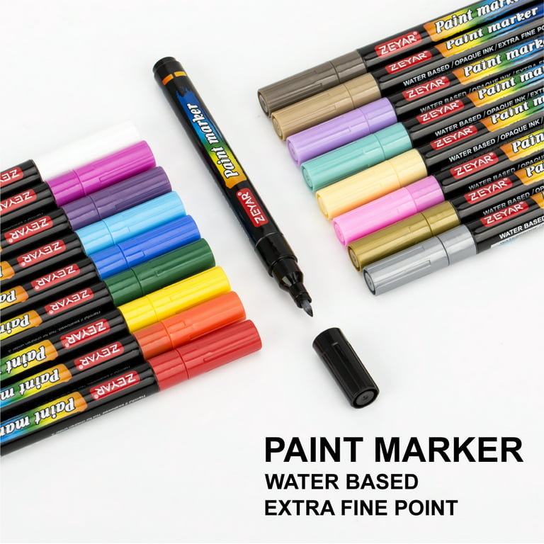 Premium Acrylic Paint Pen, Water Based, Extra Fine Point, 18 Colors,  Odorless, Acid Free and Safe, Opaque Ink, Environmental Friendly, AP  Certified