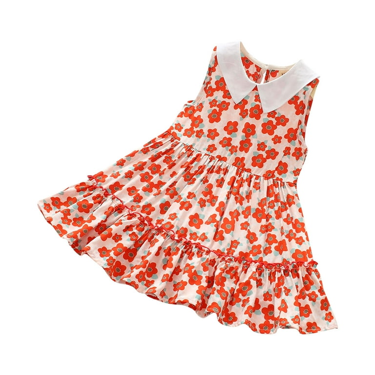 Beautiful florals dot clothes dress for kids baby girls summer 2023 