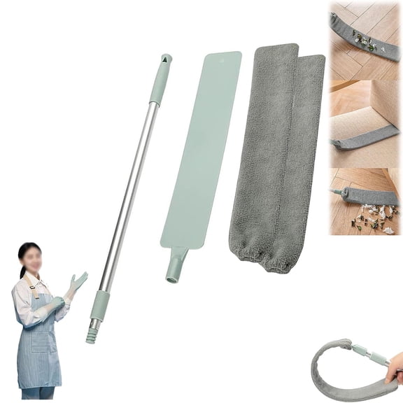 Saker Retractable Gap Dust Cleaner, Saker Plus Flat Duster, Extendable Microfiber Duster with Bendable & Removable Head, Reusable Washable Dusting Wand for Home,Ceiling,Blinds