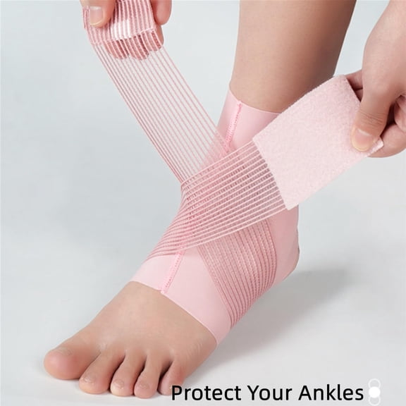 Ankle Support, Thin Ankle Brace for Sprained Foot - Breathable, Soft, Firm Compression Sport Sleeve for Swelling - Adjustable Nonslip Elastic Support for Women & Men(Pink,S,1pc)
