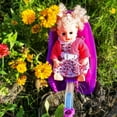 thumbnail image 3 of Glerc Doll Bike Seat for Girls Bicycle with DIY Unicorn Decals, Baby Doll Glerc Carrier, Kids Bike American Doll Accessories, Purple, 3 of 7