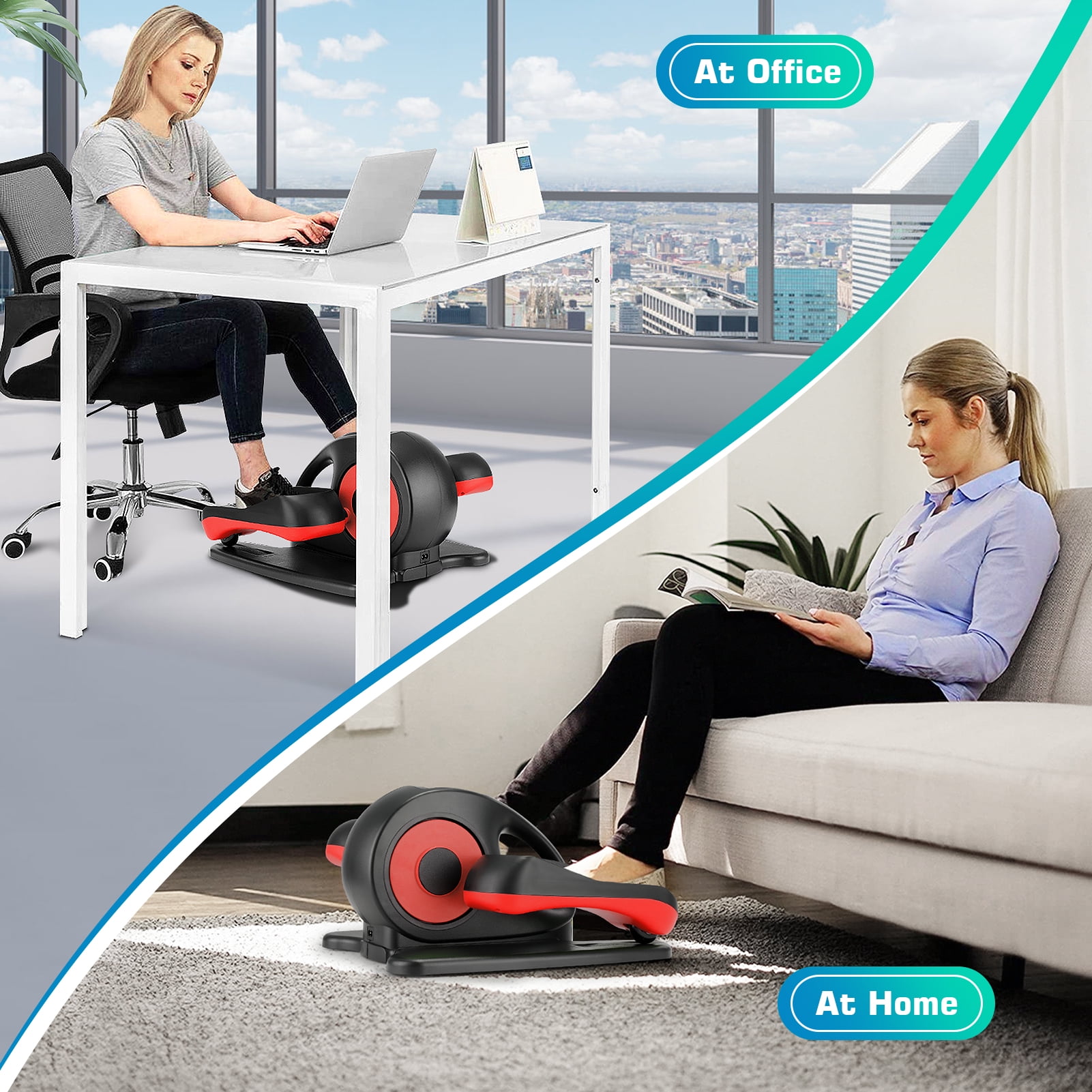Elliptical Machine, Under Desk Elliptical with Remote Control, Quiet Home Ellipse Exerciser for Seniors
