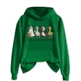 thumbnail image 4 of Halloween Sweatshirt for Women Autumn Winter Solid Color Halloween Printing Hooded Sweater for Women and Men with Long Sleeves and Pockets Casual Everyday Wear Cozy Top Green S, 4 of 4