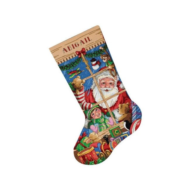 14 Count Dimensions Counted Cross Stitch Kit 16" Long-Santa's Arrival Stocking 