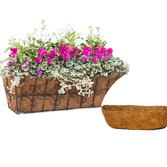 2 PCS 14 Inch Round Coco Liners Hanging Basket 100% Natural Replacement Coconut Fiber Liner for Garden Flower Pot Vegetables Herbs