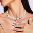 thumbnail image 4 of Bridal Wedding Jewelry Set Silver Rhinestone Necklace Earrings Sets Formal Costume Jewelry for Women and Brides, 4 of 4