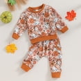 thumbnail image 2 of Okbabeha Toddler Baby Girl Halloween Outfit Pumpkin Ghost Sweatshirt Pants Infant Fall Winter Outfits Cute Baby Clothes, 2 of 7