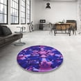 thumbnail image 4 of Ahgly Company Machine Washable Indoor Rectangle Transitional Bright Purple Area Rugs, 3' x 5', 4 of 7