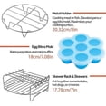 thumbnail image 3 of 6Pcs Air Fryer Accessories for Dual Air Fryer, Multi-Layer Dehydrator Rack with 4 Barbecue Sticks, 3 of 5