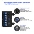 thumbnail image 2 of Panel de control de interruptor de luz LED de 6 bandas Ranura USB doble para barco marino Coche RV Camión, 2 of 9