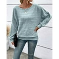 thumbnail image 6 of Womens Long Sleeve Shirts Crewneck Tunic Tops Pullover Sweaters Business Casual Blouses Fall Fashion, 6 of 10