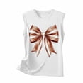 thumbnail image 5 of ClodeEU Women's Spring Summer Cute Bow Printed Sleeveless Crewneck Sleeveless Top Coffee,Womens Plus XL, 5 of 5