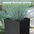 thumbnail image 5 of Flamaker Resin Rattan-Design Planters Set of 2, 32'' Tall Flowerpot with Additional Pot for Soil, Durable Weather-Resistant Planter with Drainage Holes for Garden, Patio, Backyard, 5 of 8
