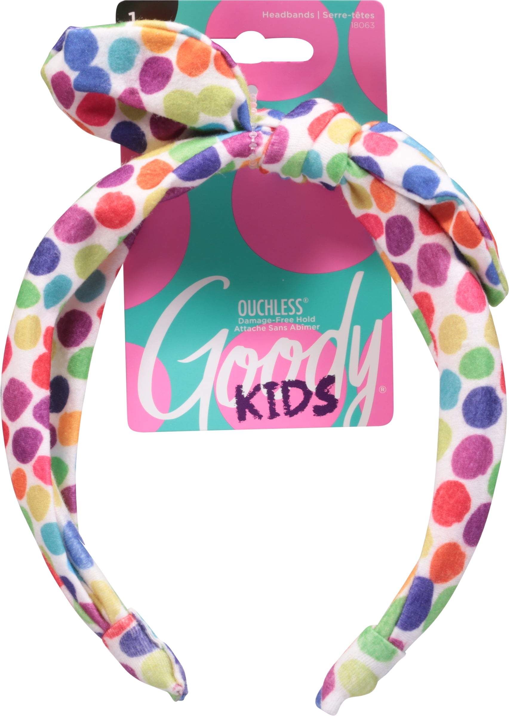 Goody Kids Headband Rainbow Polka Dot Comfort Fit for All Day Wear