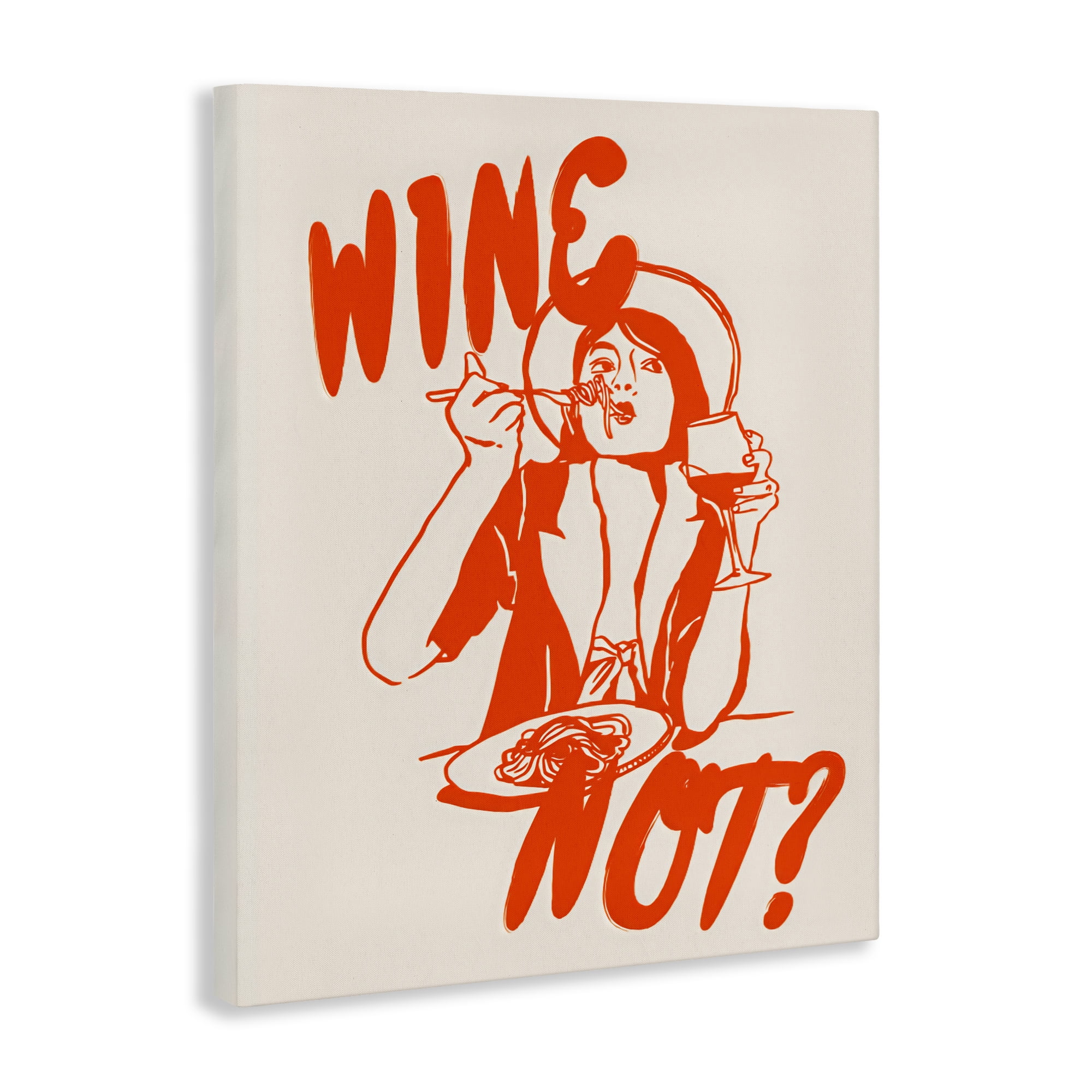 Stupell Industries Wine Not Retro Meal Time Canvas Wall Art, design by The Prints Vibe