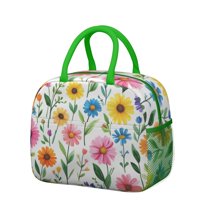 Womens Pioneer Flower Floral Print Pattern Lunch Box for Work,Insulated Lunch Bag for Women,Loncheras Para Mujer,Leakproof Adult Lunch Bag for Work,Beach,Travel,Picnic,Camping