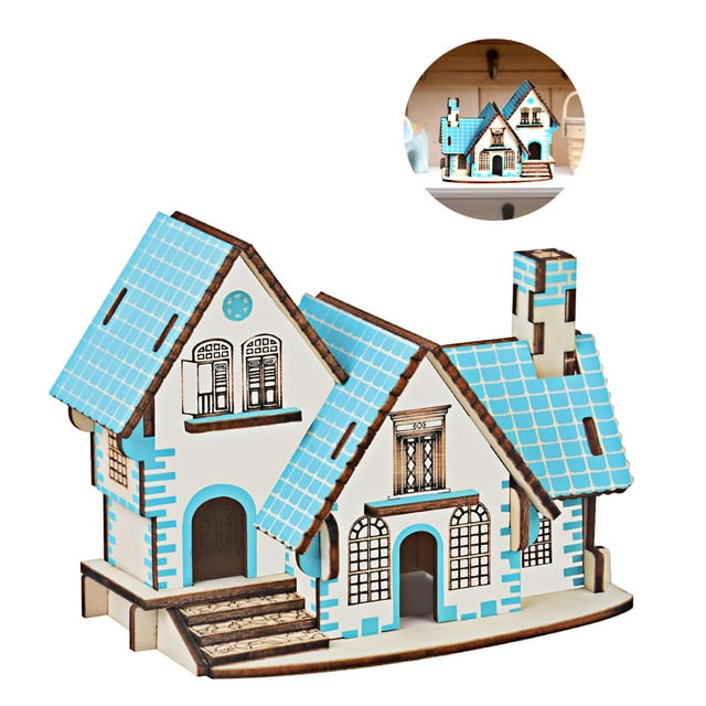 Rompecabezas 3D de Madera NikouMX villa de Madera modelo casa D