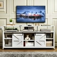 TCHOMENY RGB Entertainment Center with Sliding Barn Door, TV Stand for