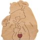 thumbnail image 1 of Adorno de oso de madera personalizado XINYU escultura de oso con 2 a 8 nombres de familia, 1 of 7