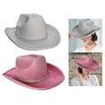 thumbnail image 1 of cowboy hat,Glitter Western cowboy hats for women Cowgirl Hat,Wide Brim Costume Bling Sun Hat for Men Beach,Funny Hat Flashing fancy dress Party supplies,bride adult nightclub carnival hat Macarena none, 1 of 8