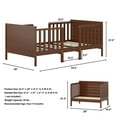 thumbnail image 2 of Gymax 2-in-1 Convertible Toddler Bed Kids Wooden Bedroom Furniture w/ Guardrails Brown, 2 of 9