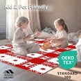 thumbnail image 4 of ODIKA 5'x7' Machine Washable Non-Slip Area Rug, Festive Checkered Patchwork with Nordic Accents High Traffic Rug with Pad, Red, 618384, 4 of 8