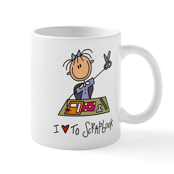 CafePress - I Love To Scrapbook! Lefty Mug - 11 oz Ceramic Mug - Novelty Coffee Tea Cup