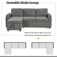 thumbnail image 5 of 83.5" L-shaped Sofa Couch Convertible Sofa Bed Sectional Sofa with Ample Storage Space, Two Cup Holders and Two USB Ports for Living Room, Gray, 5 of 8