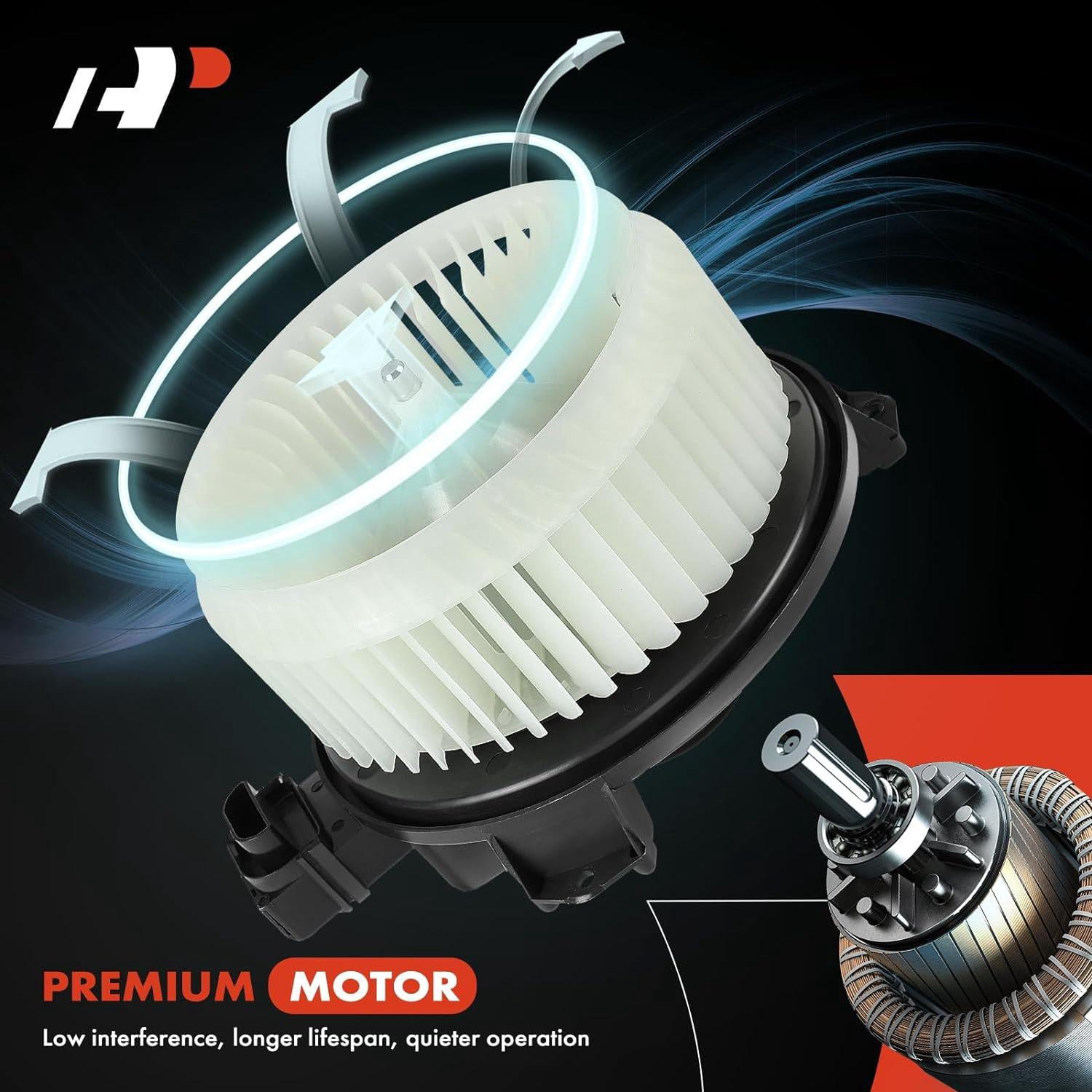 A-Premium Heater Blower Motor with Fan Cage Replacement for Chrysler Sebring Dodge Ram 1500 2500 3500 Ford Jeep Honda Acura Subaru Jaguar Lincoln Front Side Fits select: 2008-2012 HONDA ACCORD