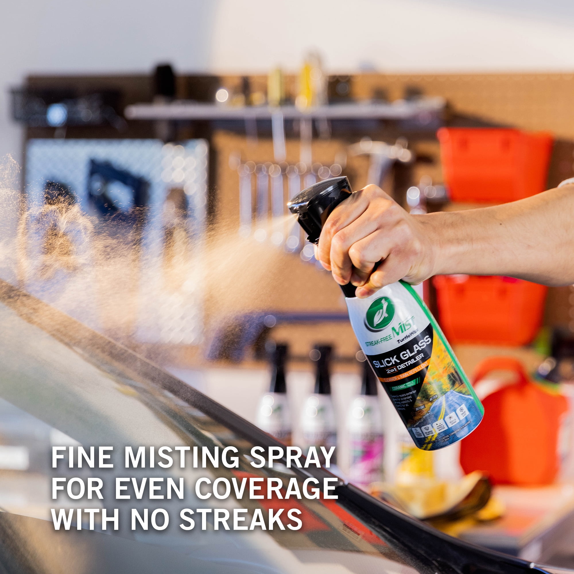 Turtle Wax Slick Glass 2 in 1 Detailer Streak Free Mist, 20 oz
