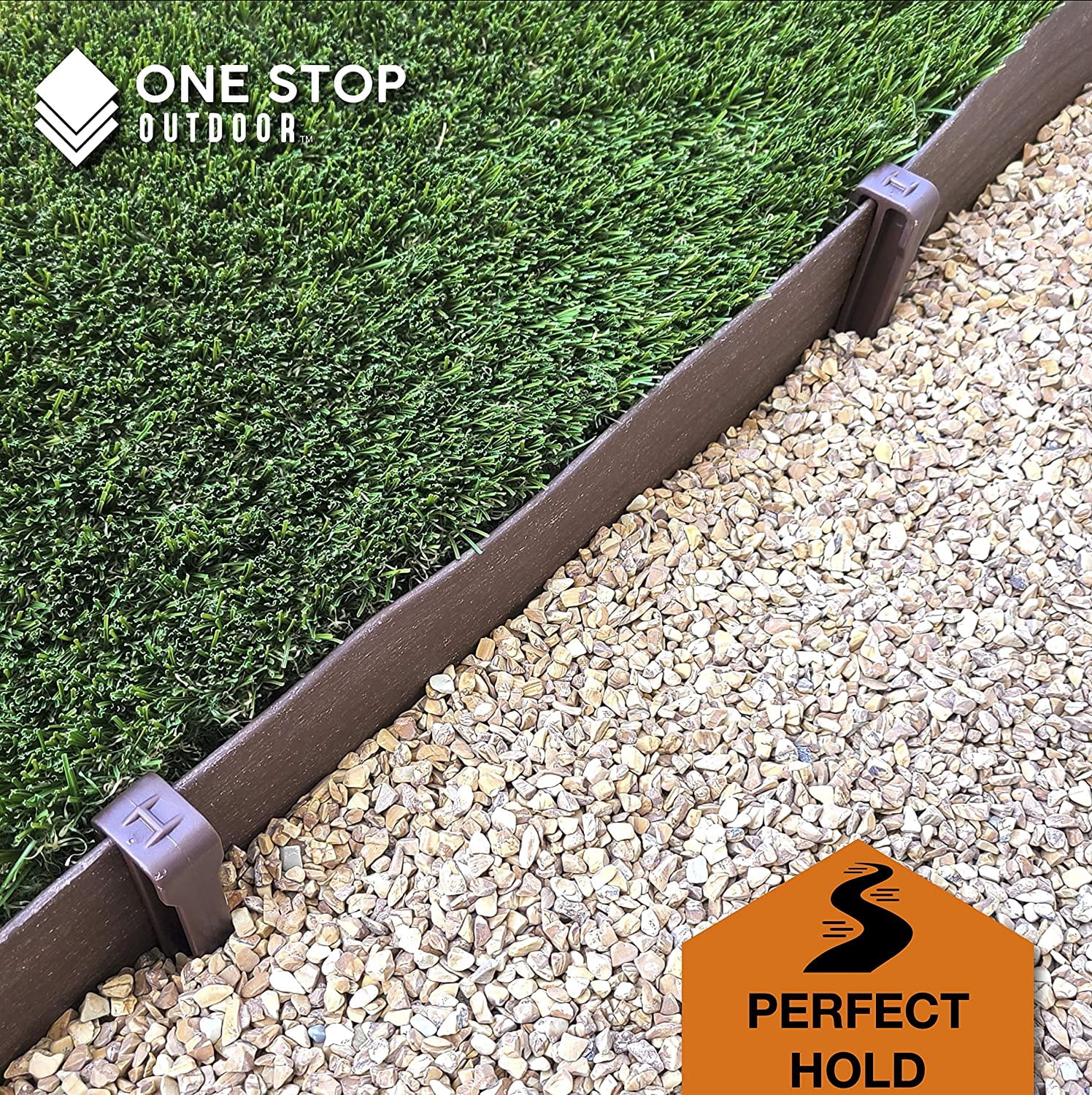 USA MADE - (25 PACK) Brown 10" Inch Heavy Duty Plastic Landscape Edging Stakes, Anchoring Spikes For Edging & Terrace Board (Fits Most Brands Dimex EasyFlex Master Mark) (25)