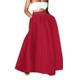 thumbnail image 4 of GZWYHT Maxi Skirt Fall Skirts Maxi Skirts for Women Reg & Plus Size Women's Long Skirts, Flowy Summer Skirt Aline Elastic High Waisted Trendy 2025 Long Skirt Flowy Skirt Womens Skirt Red Skirt S, 4 of 7