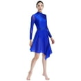 thumbnail image 3 of iiniim Women's Sequin Lyrical Contemporary Ballet Dance Dress Irregular Dancewear Royal Blue L, 3 of 7