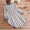 thumbnail image 3 of ZANZEA Women Long Sleeve Stripe Shirt Casual Tops Button Up Blouses, 3 of 4