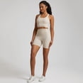 thumbnail image 3 of Conjunto de 2 piezas de pantalones cortos de yoga de nailon suave y mantecoso, ropa deportiva para mujer, chándal, ropa de entrenamiento, sujetador deportivo, 3 of 5