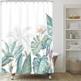 thumbnail image 3 of Tropical Plant Shower Curtain, Green Leaf Botanical Shower Curtain Set, Monstera Jungle Shower Curtains for Bathroom, Waterproof Fabric with 12 Hooks, 72 x 72 Inches, 3 of 6