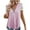 Purple, variant on Fesfesfes Plus Size Fashion Women Summer Short Sleeve V-Neck Zipper Blouse Lace T-Shirt Tee Shirts Womens 6(M)
