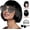 Black, variant on Short Bob Hair Wigs Straight with Flat Bangs Synthetic Colorful Daily Party Neon Wig for Women + Free Wig Cap 12" As Real 10" Heat Resistant Synthetic Hair,Blond