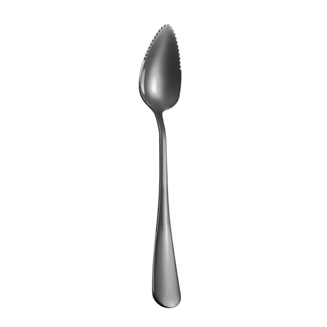 Yhmxh Utensilios de cocina Cuchara raspadora de acero inoxidable, cuchara para barro, suplemento alimenticio para niños, cuchara para fruta, cuchara para barro dentada para el hogar