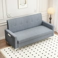 thumbnail image 2 of 57" Multi-functional Storage Loveseat Sofa,Upholstered 2 Seat Sofa with Side Pockets for Living Room, Bedroom, Office, Small Space,Grey, 2 of 7
