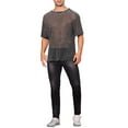 thumbnail image 2 of INSPIRE CHIC Glitter Mesh Sheer T Shirt for Men's See Through Short Sleeve Party Clubwear Shiny T-Shirt, 2 of 5